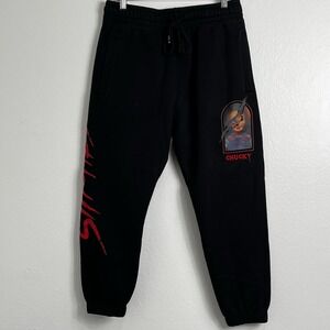 Chucky x‎ Shoe Palace Sweatpants Medium Black "Snitches Get Stitches"